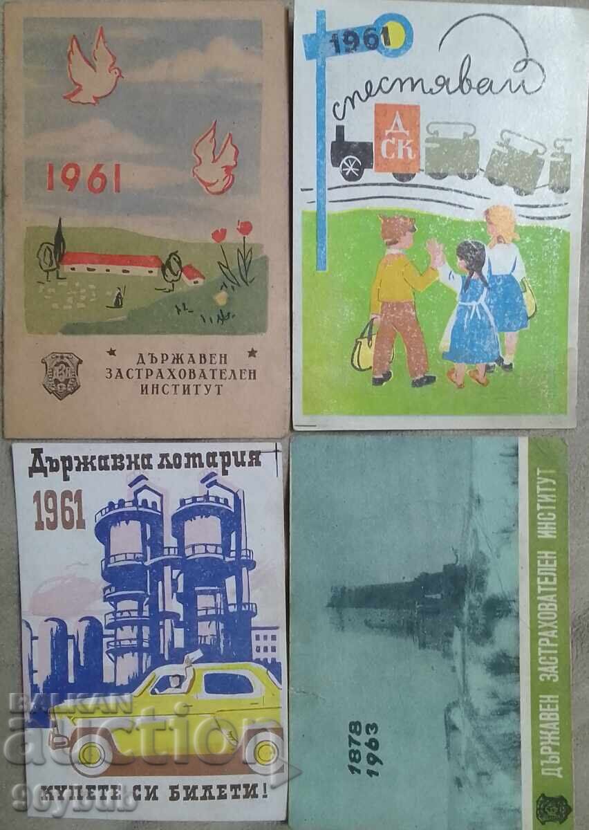 Calendar, calendar 4 pcs. - 1961 - 1963