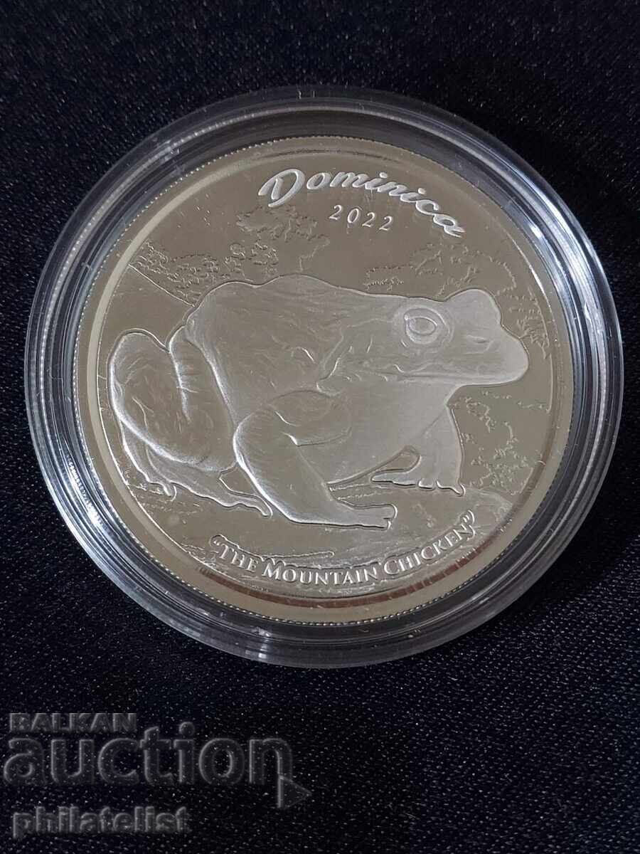 Dominica 2022 - 2 USD - Broasca de pui de munte - 1 OZ