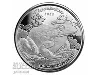 Dominica 2022 – Mountain Frog - 1 OZ , Silver Coin UNC