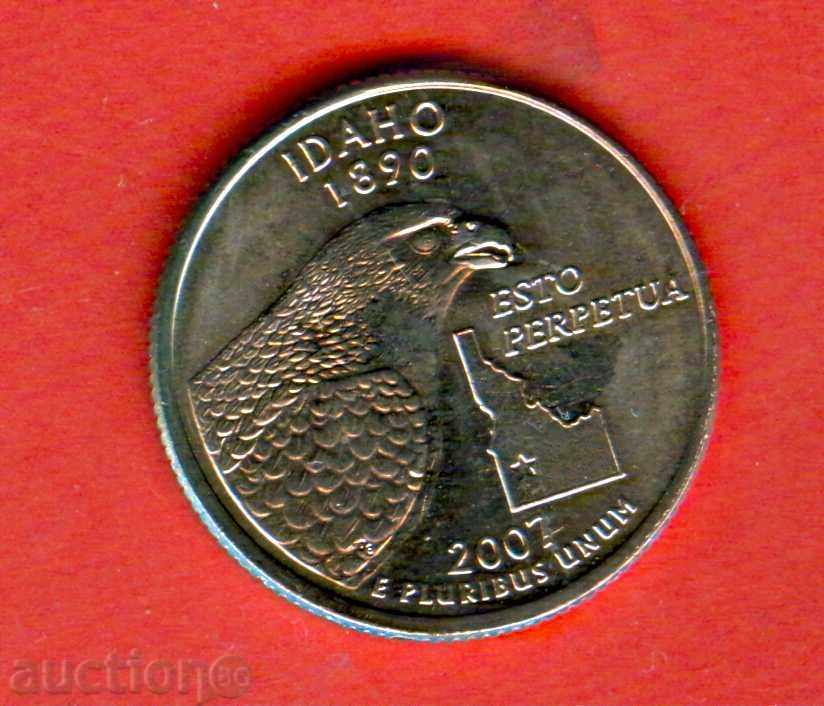 SUA SUA 25 cent emisiune 2007 P IDAHO - EAGLE NOVA UNC