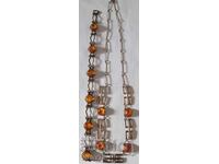 Old silver lot of necklace and bracelet with amber, 835 sample