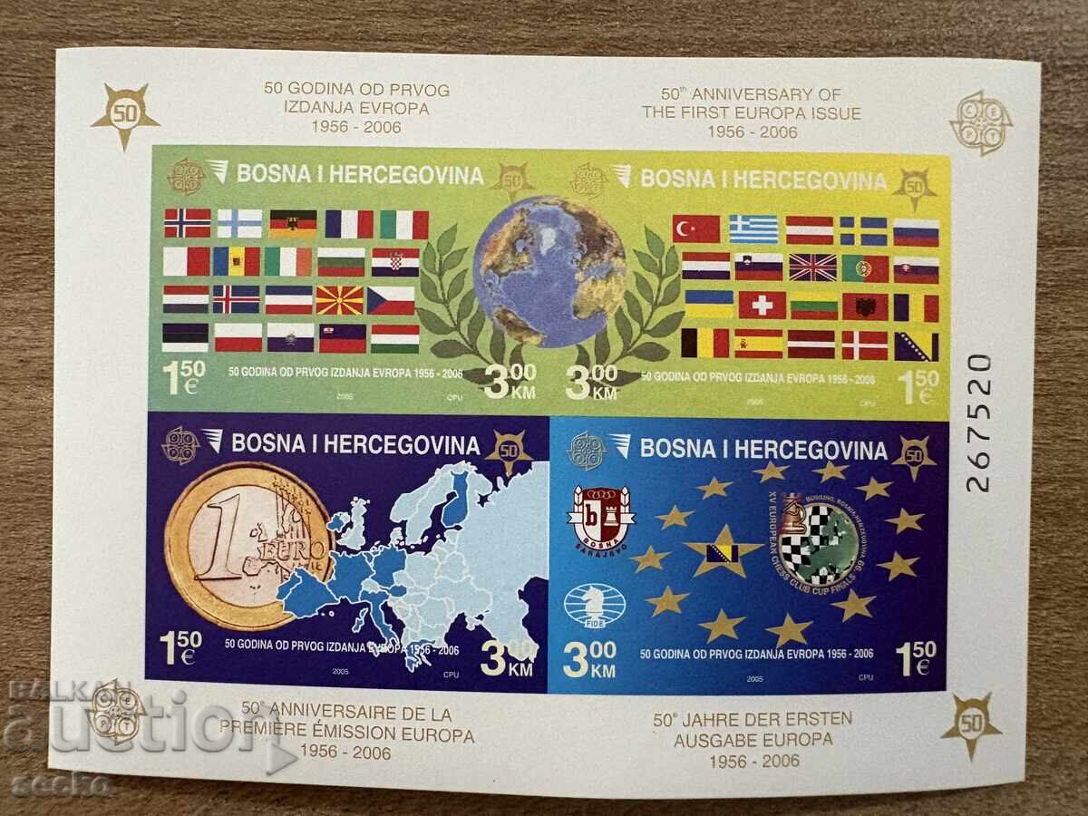 50 de ani de Europa - Bosnia și Herțegovina - (2005) - MNH - Blok