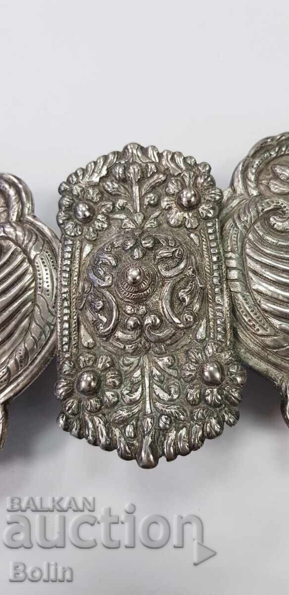 Σπάνια ασημένια αναγεννησιακή πάφτα, πάφτα - σφυρηλατημένη 19ος αιώνας - 5