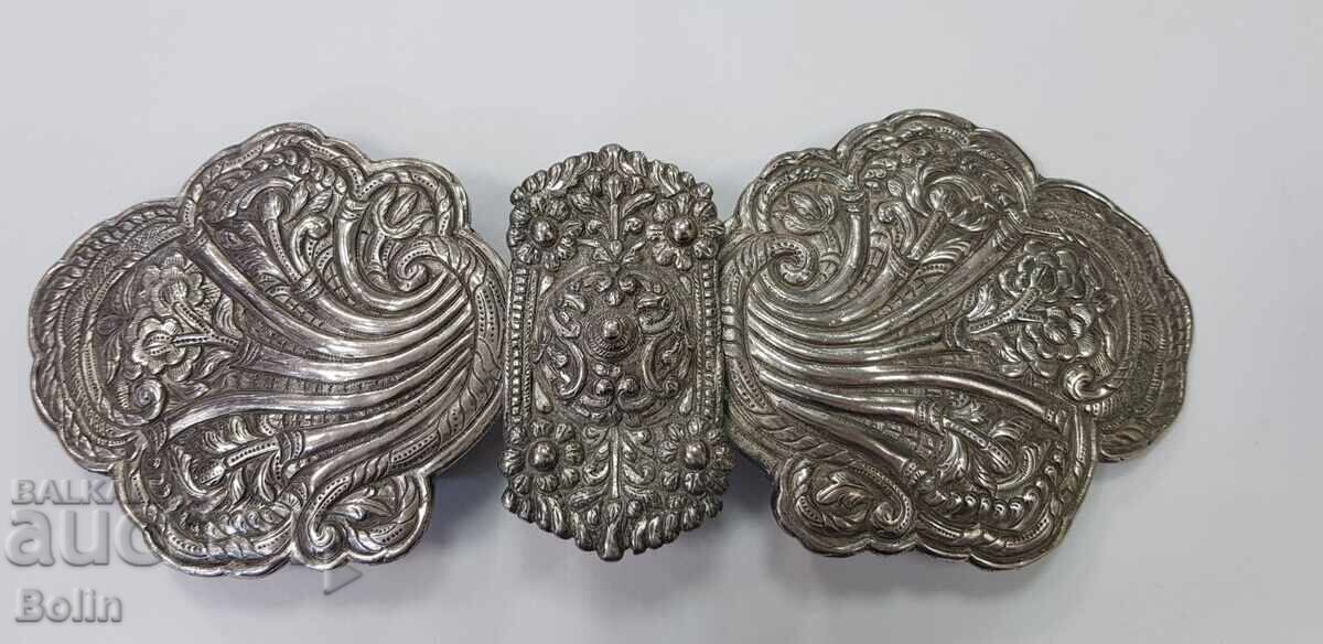 Σπάνια ασημένια αναγεννησιακή πάφτα, πάφτα - σφυρηλατημένη 19ος αιώνας - 6