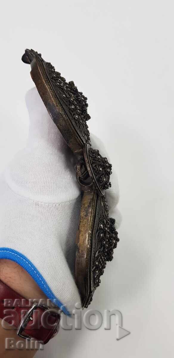 Rare silver Renaissance buckle, filigree buckle, Dabene - 6 Rare silver Renaissance buckle, filigree buckle, Dabene - 6