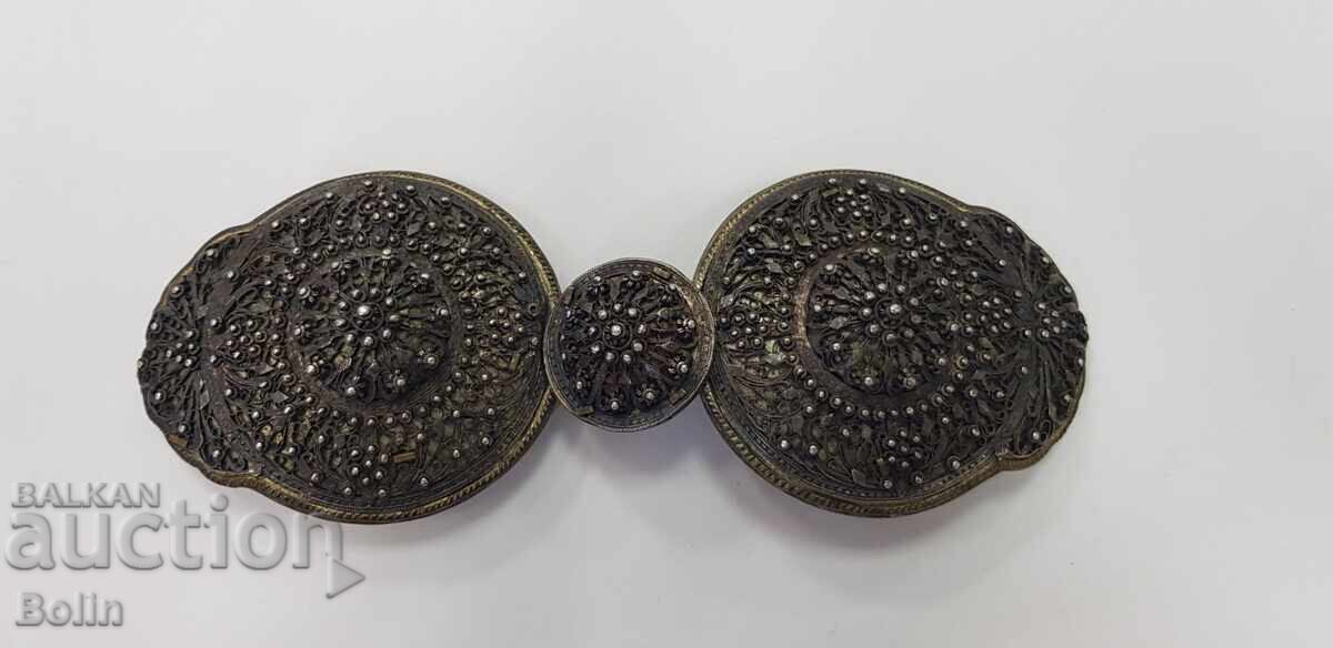 Rare silver Renaissance buckle, filigree buckle, Dabene - 7