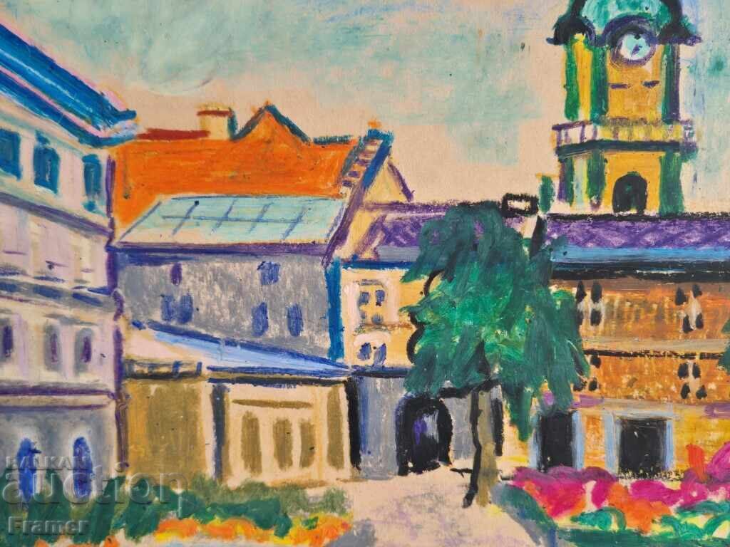 Delivery of Dimitar Valkanov 1907-1997 Landscape City 1950 Delivery of Dimitar Valkanov 1907-1997 Landscape City 1950