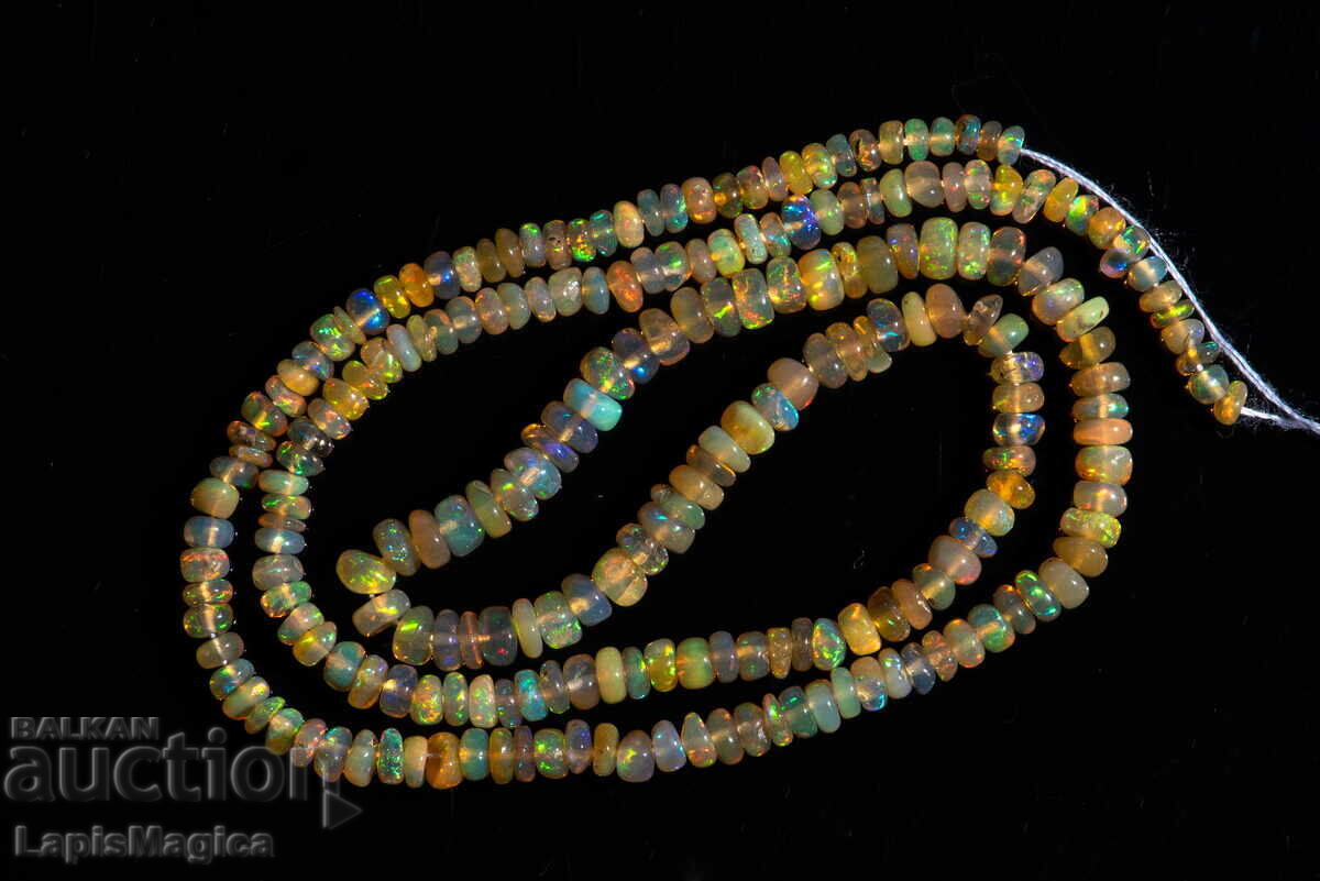 Ethiopian opal necklace 31.4ct 40cm drilled beads #11