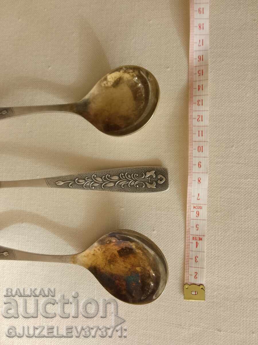 USSR Spoons made of nickel silver and gilding with price 66.00 BGN | € 33.75 USSR Spoons made of nickel silver and gilding with price 66.00 BGN | € 33.75