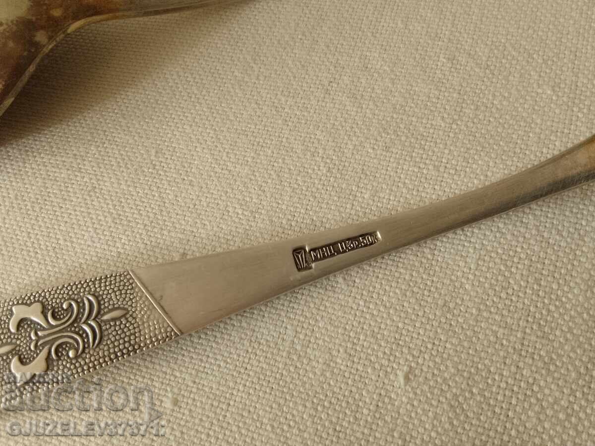 USSR Spoons made of nickel silver and gilding - 5 USSR Spoons made of nickel silver and gilding - 5