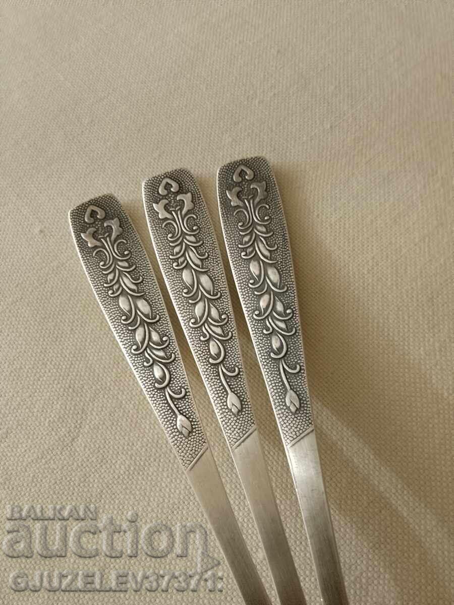 USSR Spoons made of nickel silver and gilding - 7 USSR Spoons made of nickel silver and gilding - 7