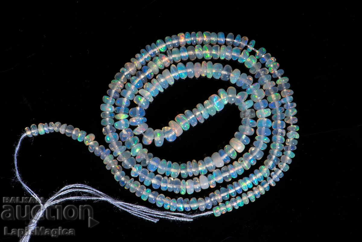 Snur de opal etiopian 28,7 ct 40 cm margele gaurite #17