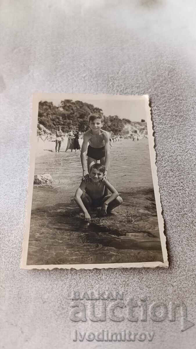 Photo Varna Two boys on the seashore 1955