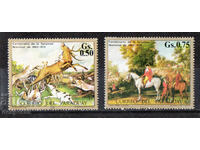 1971. Paraguay. Paintings of hunting scenes.