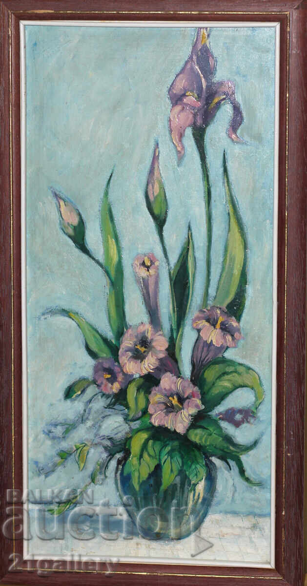 Oil paints Still life vase with flowers with price 200.00 BGN | € 102.26