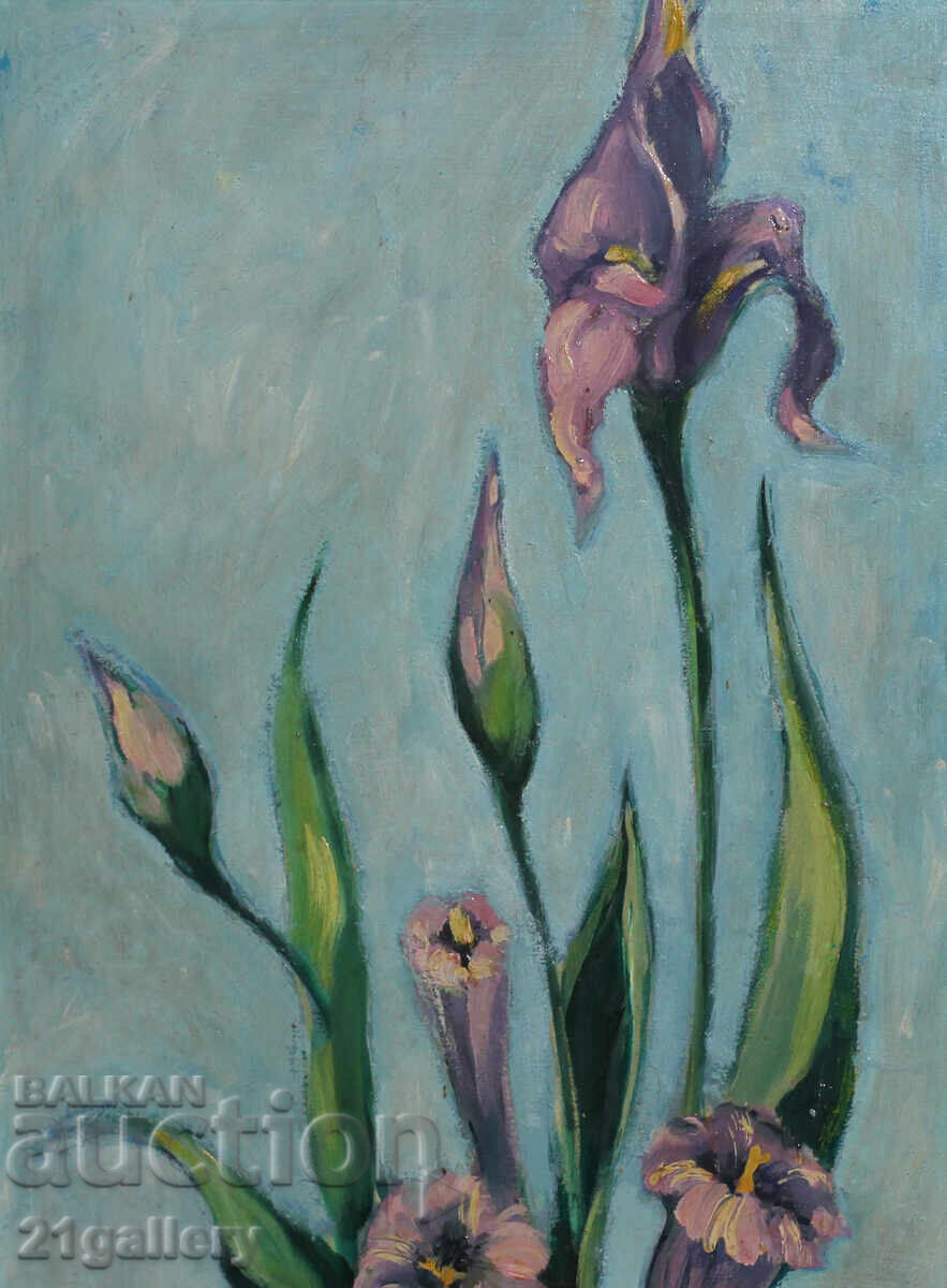 Delivery of Oil paints Still life vase with flowers