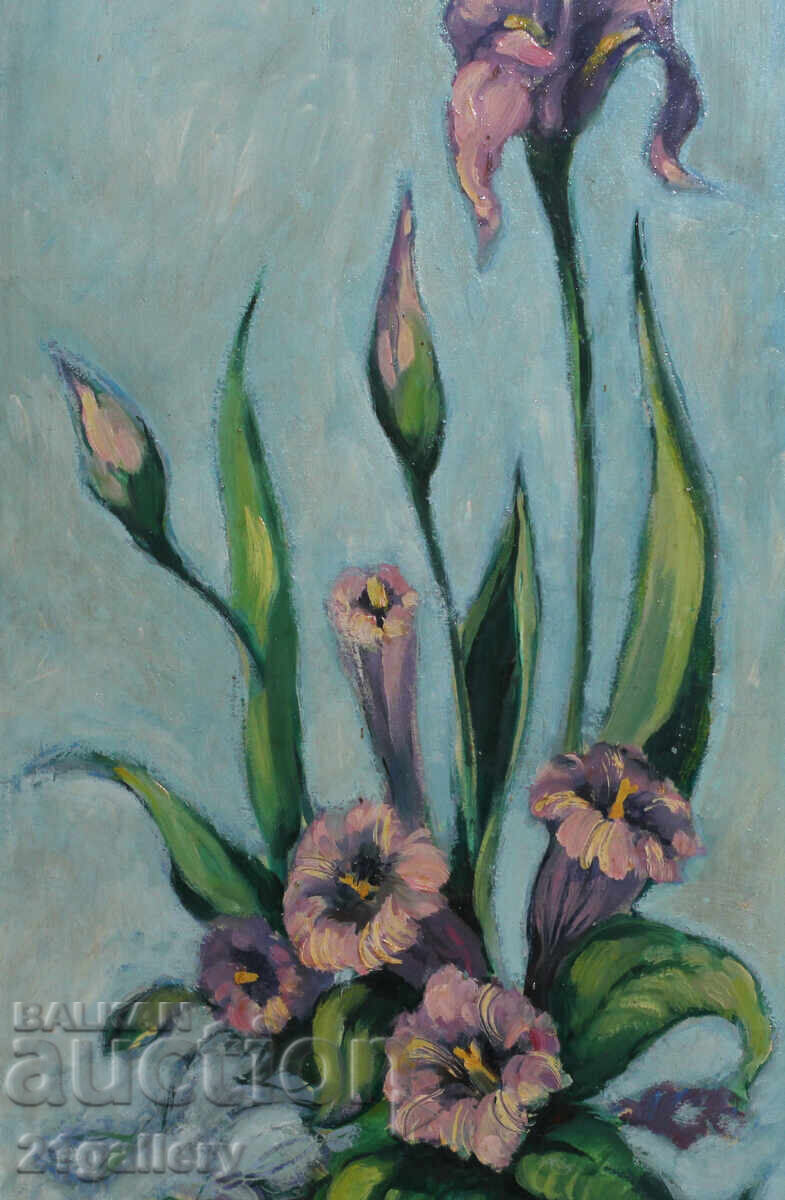 Oil paints Still life vase with flowers - 5