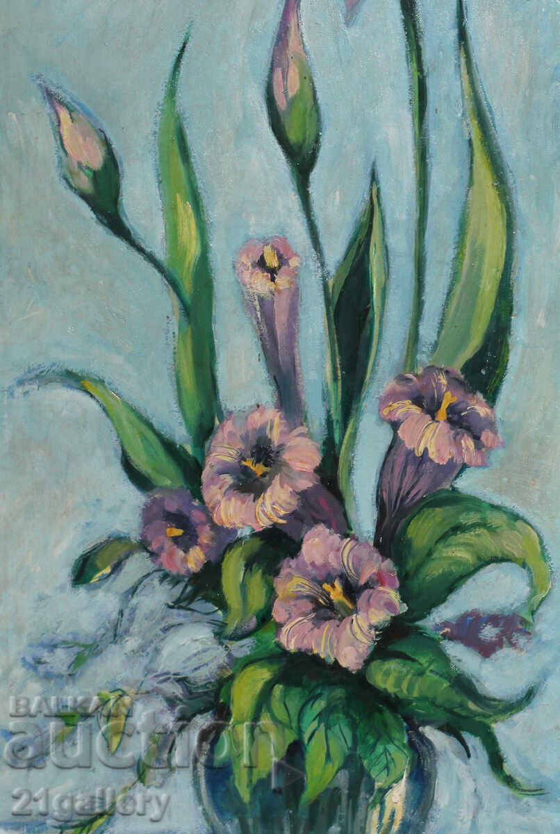 Oil paints Still life vase with flowers - 7