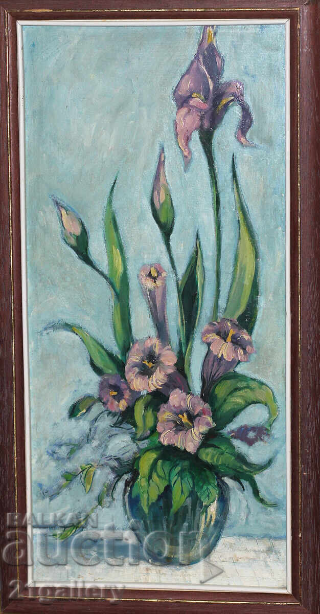 Oil paints Still life vase with flowers