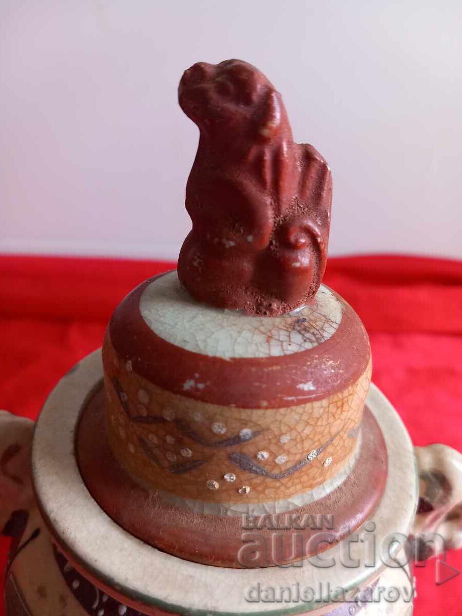 Old Japanese Ceramic Pot with Lid, Hand Painted! with price 38.00 BGN | € 19.43 Old Japanese Ceramic Pot with Lid, Hand Painted! with price 38.00 BGN | € 19.43