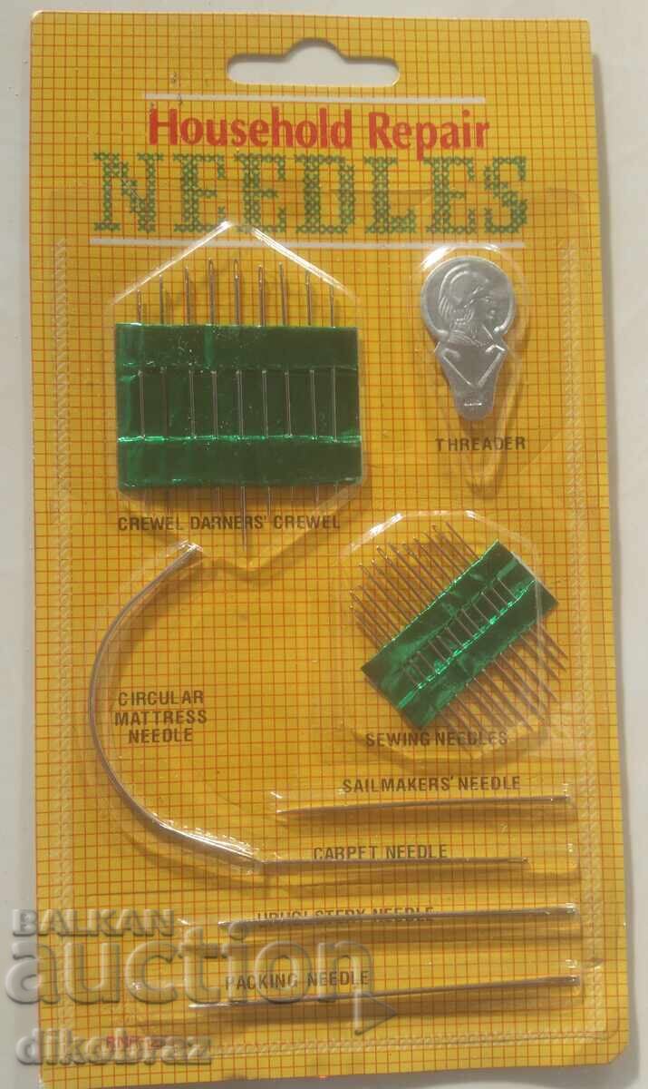 Needle holder / sewing needle set / USA - from a penny