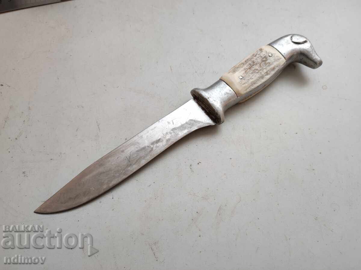 Auction Hunting knife from Soca dog head Horn Auction Hunting knife from Soca dog head Horn