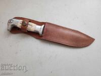 Hunting knife from Soca dog head Horn