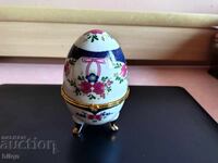 Porcelain Egg-Jewelry Box-Limoges