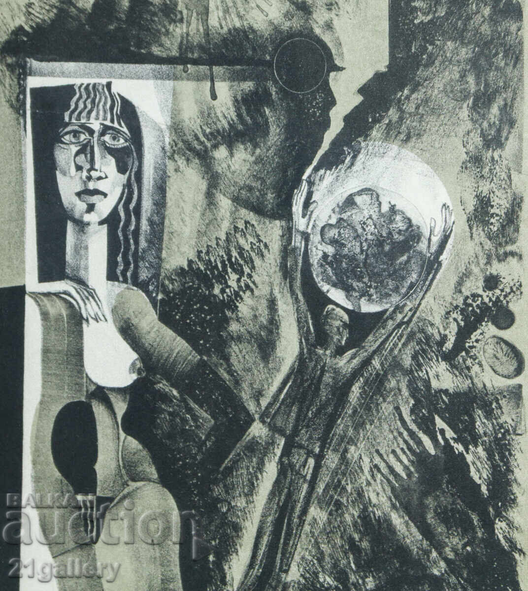 Simeon Spiridonov (1944 - ) graphic abstract composition - 5 Simeon Spiridonov (1944 - ) graphic abstract composition - 5