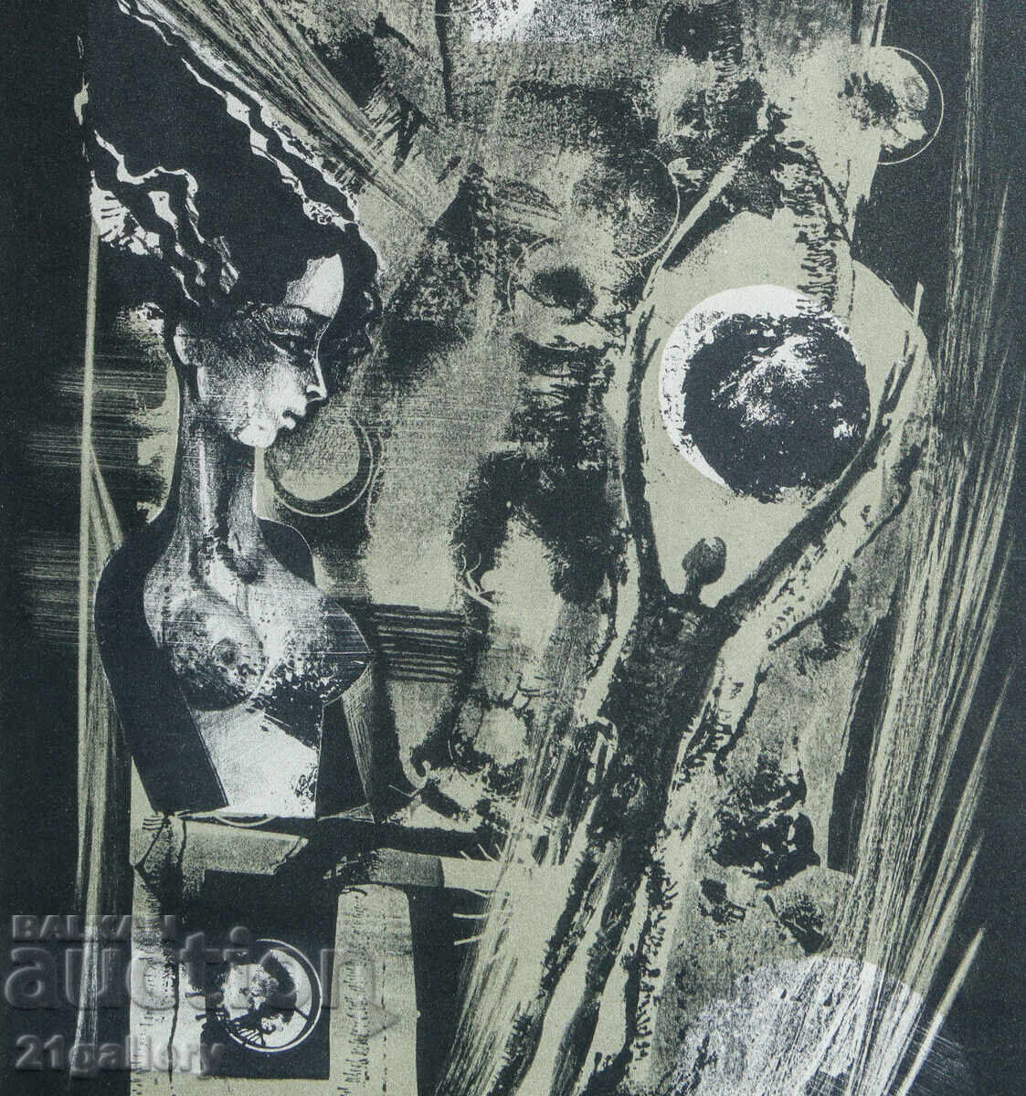 Simeon Spiridonov (1944 - ) graphic abstract composition - 5 Simeon Spiridonov (1944 - ) graphic abstract composition - 5