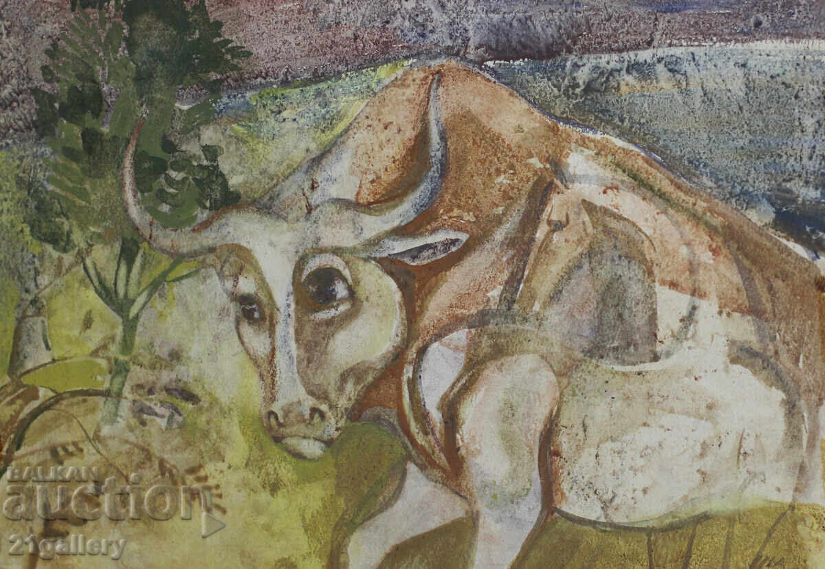 Ο Iliya Rangelov σχεδιάζει μικτές τεχνικές "Bull" 1993. με τιμή 120.00 BGN | € 61.36 Ο Iliya Rangelov σχεδιάζει μικτές τεχνικές "Bull" 1993. με τιμή 120.00 BGN | € 61.36