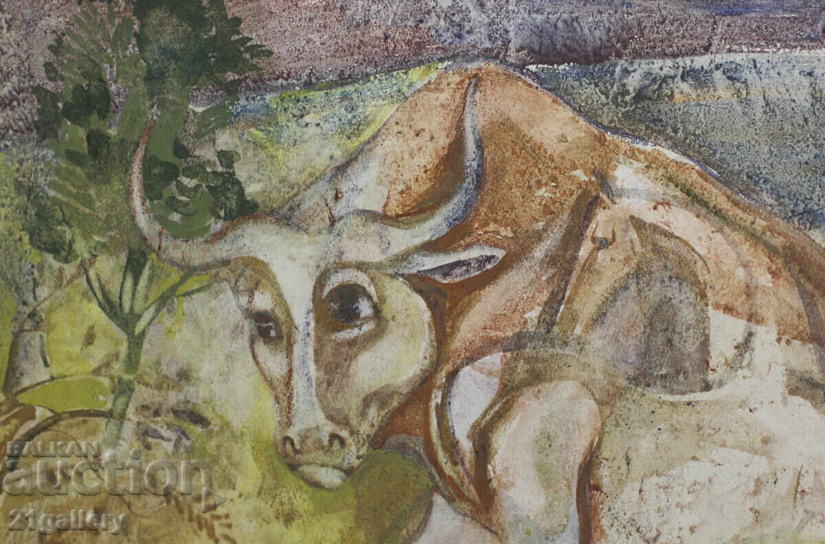 Παράδοση Ο Iliya Rangelov σχεδιάζει μικτές τεχνικές "Bull" 1993. Παράδοση Ο Iliya Rangelov σχεδιάζει μικτές τεχνικές "Bull" 1993.