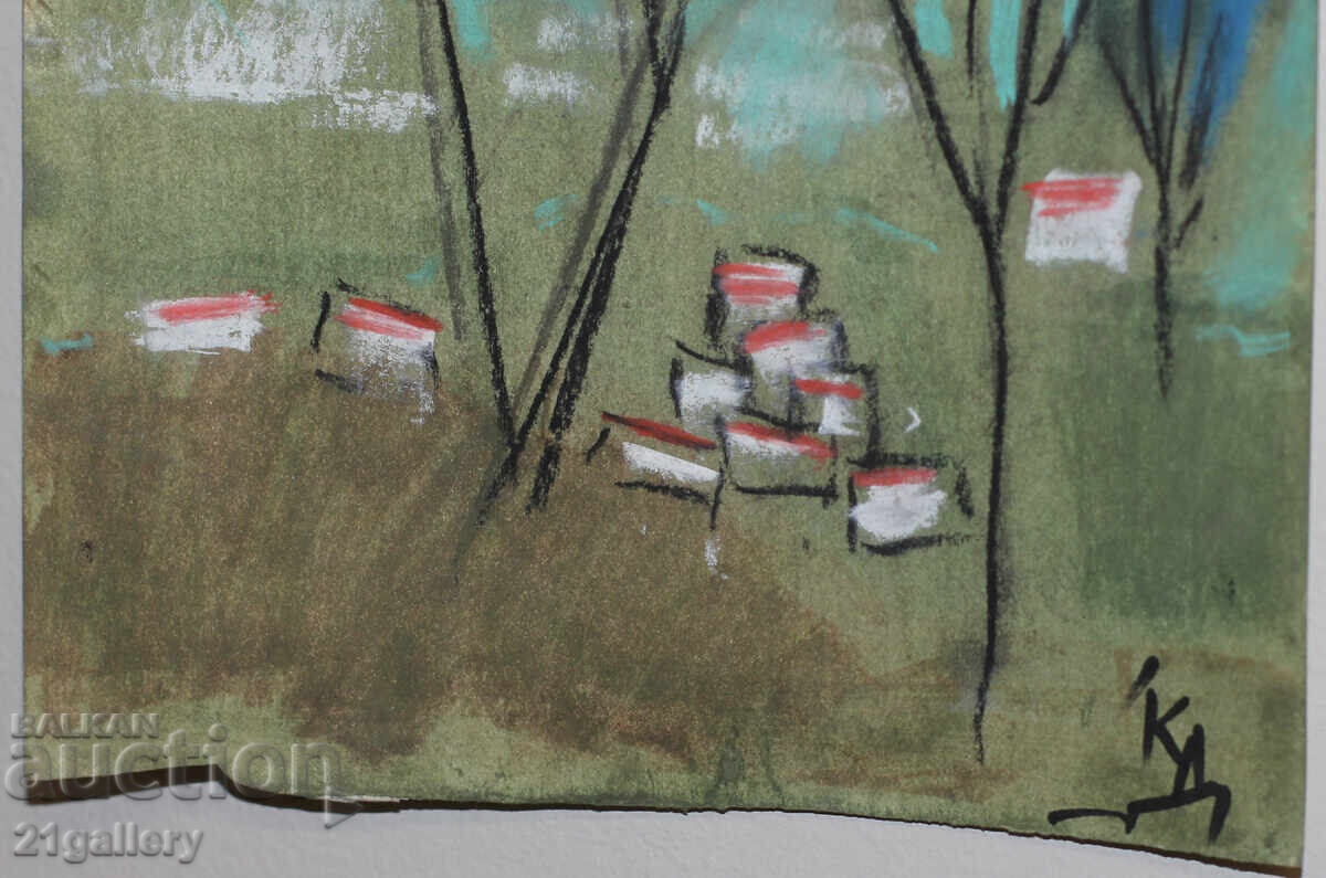 Krasimir Doichev (1961-) παστέλ σχέδιο τοπίων - 6 Krasimir Doichev (1961-) παστέλ σχέδιο τοπίων - 6