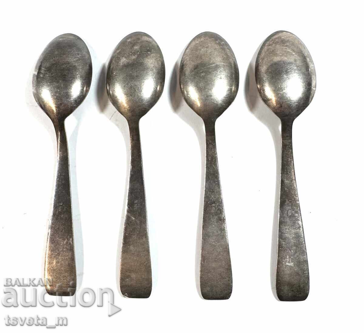 Cutlery 4 pcs. spoons for tea, coffee - silver plated with price 10.00 BGN | € 5.11