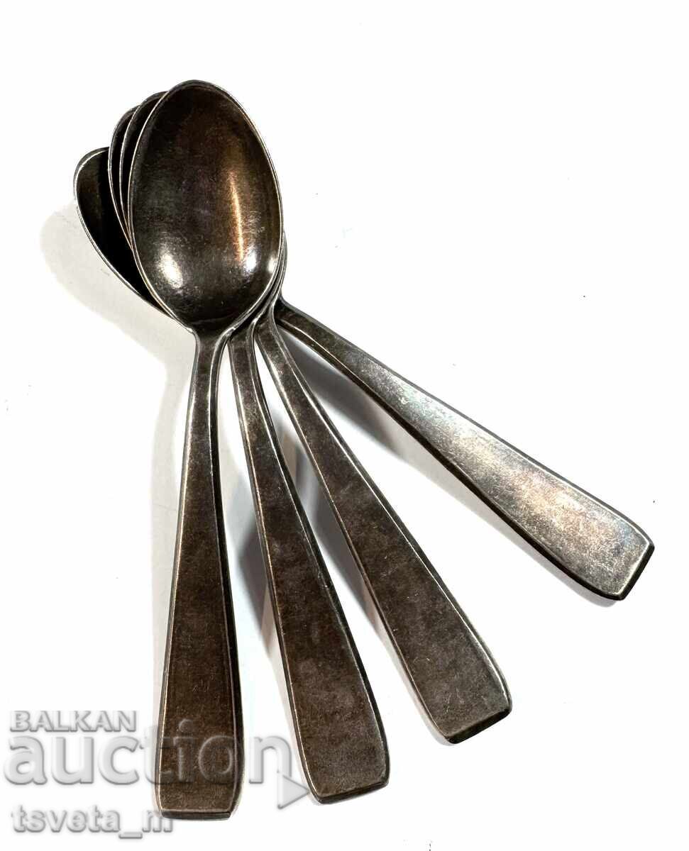 Auction  Cutlery 4 pcs. spoons for tea, coffee - silver plated