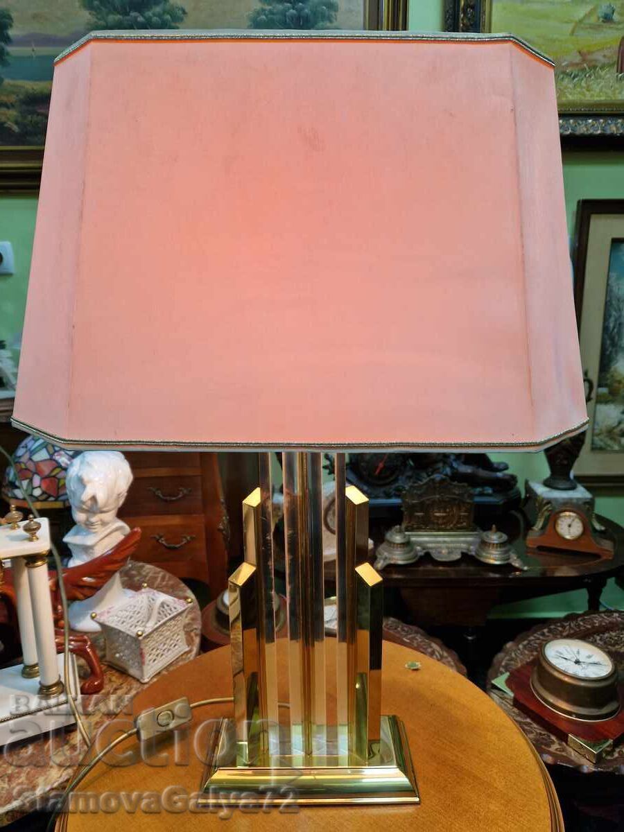 Аукцион Уникална немска дизайнерска настолна лампа месинг и кристал Аукцион Уникална немска дизайнерска настолна лампа месинг и кристал