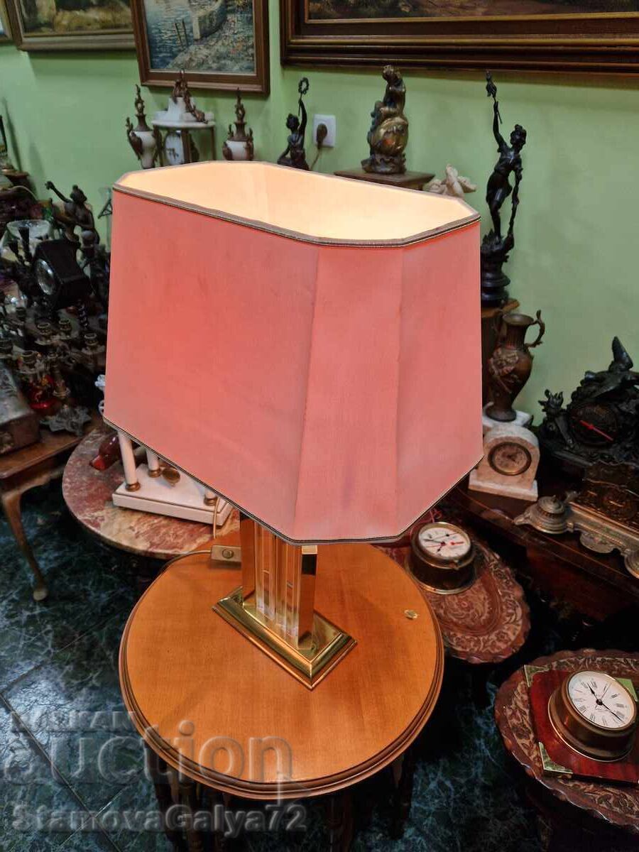 Уникална немска дизайнерска настолна лампа месинг и кристал - 5 Уникална немска дизайнерска настолна лампа месинг и кристал - 5