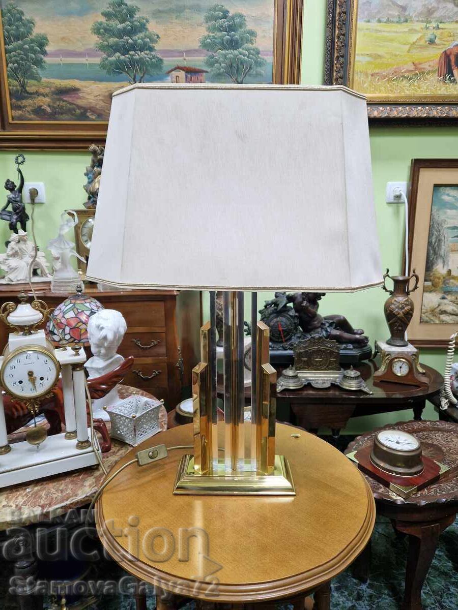 Уникална немска дизайнерска настолна лампа месинг и кристал - 6 Уникална немска дизайнерска настолна лампа месинг и кристал - 6