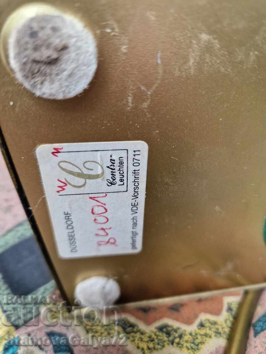 Уникална немска дизайнерска настолна лампа месинг и кристал - 7 Уникална немска дизайнерска настолна лампа месинг и кристал - 7