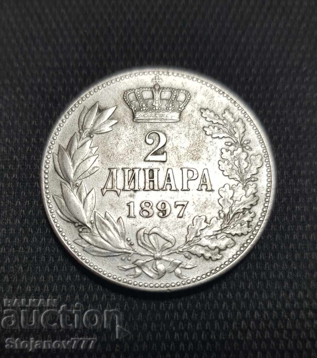 2 dinari 1897 Serbia