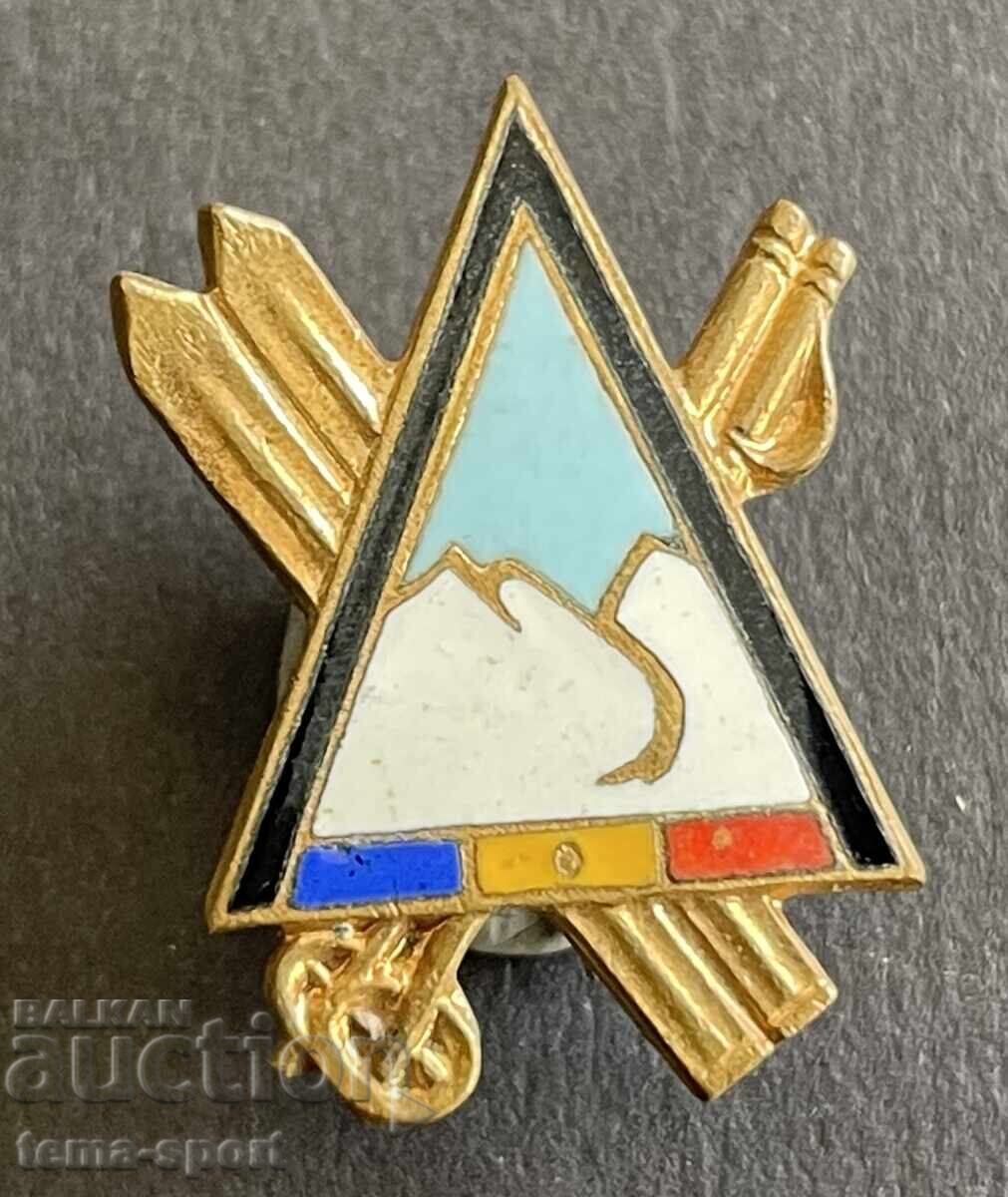 975 Romania badge Romanian Ski Federation enamel