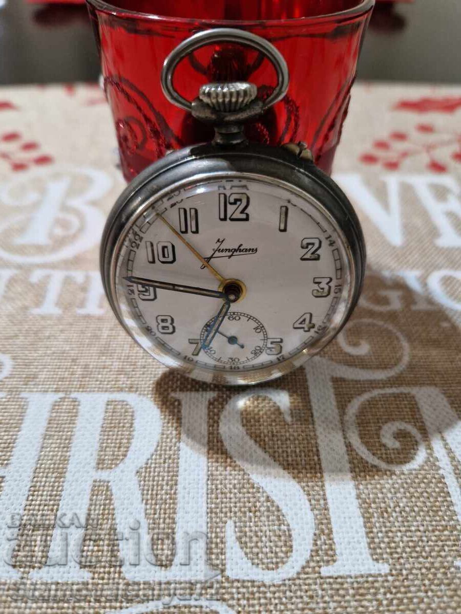 Ceas de buzunar cu alarmă Junghans antic rar cu preț € 136.00 | 265.99 BGN