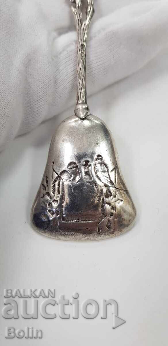 Beautiful silver European spoon with birds and flowers 800 BC. - 6 Beautiful silver European spoon with birds and flowers 800 BC. - 6