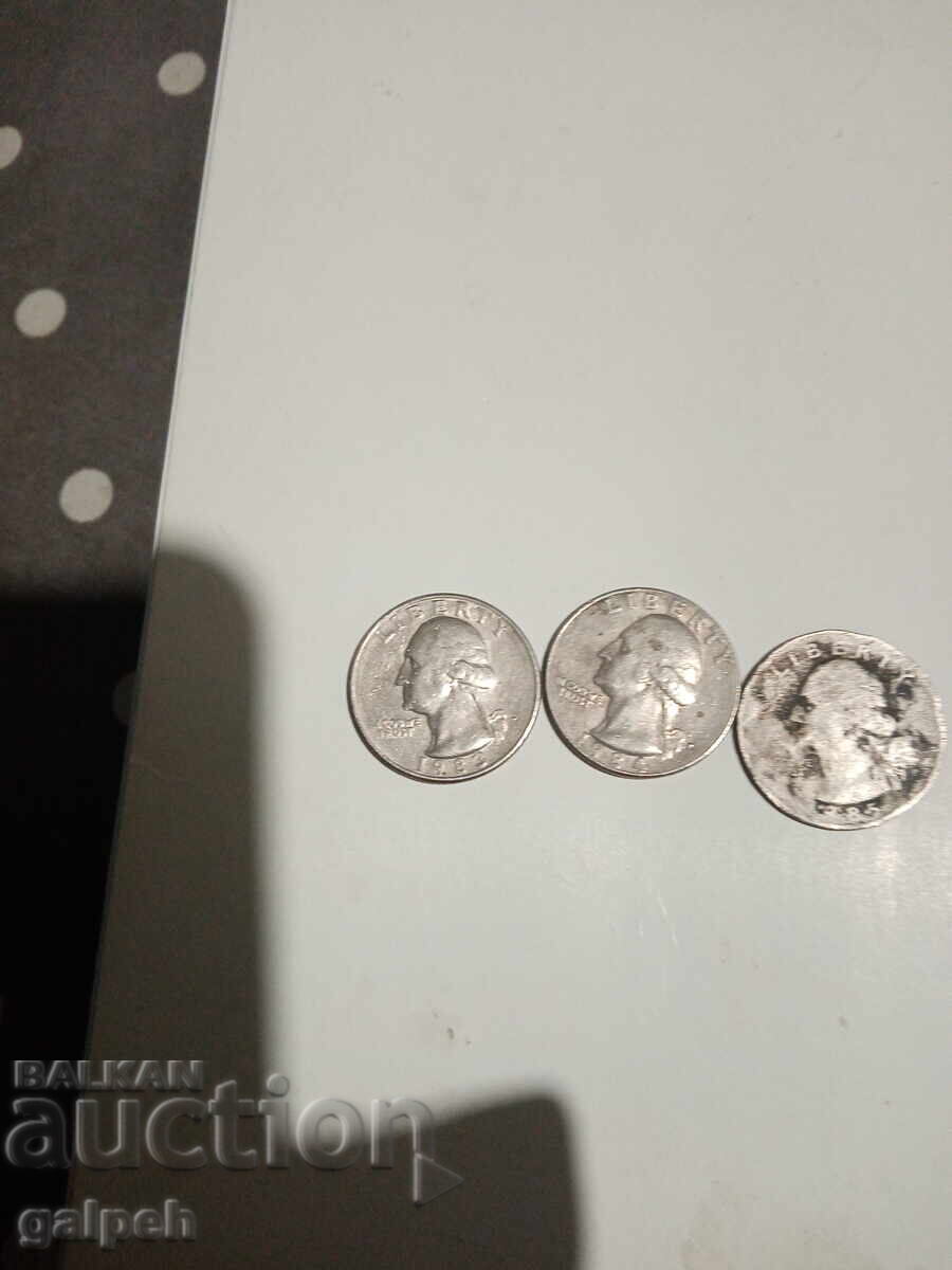 МОНЕТИ САЩ - 1983,4,5 г. - 5 бр. - 1.5 лв. с цена 1.50 лв. | € 0.77 МОНЕТИ САЩ - 1983,4,5 г. - 5 бр. - 1.5 лв. с цена 1.50 лв. | € 0.77