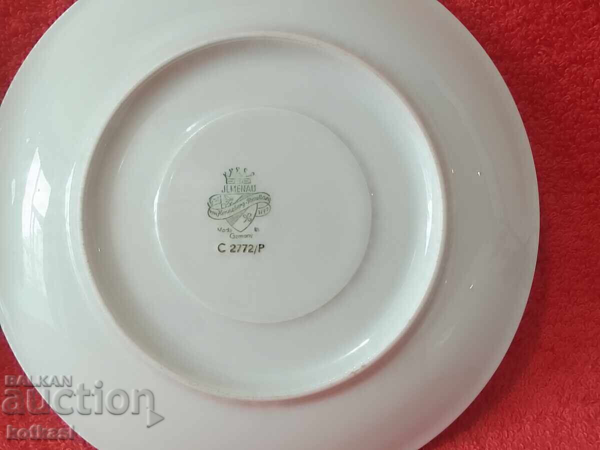 Old triple set of cup, 2 plates, gilded Germany JLMENAU - 7 Old triple set of cup, 2 plates, gilded Germany JLMENAU - 7