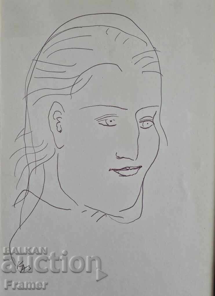 Dimitar Kazakov NERO 1933-1992 Portret de tânără femeie anii 1980 cu preț 1400.00 BGN | € 715.81