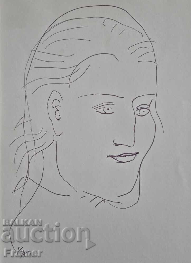 Dimitar Kazakov NERO 1933-1992 Portret de tânără femeie anii 1980 - 5