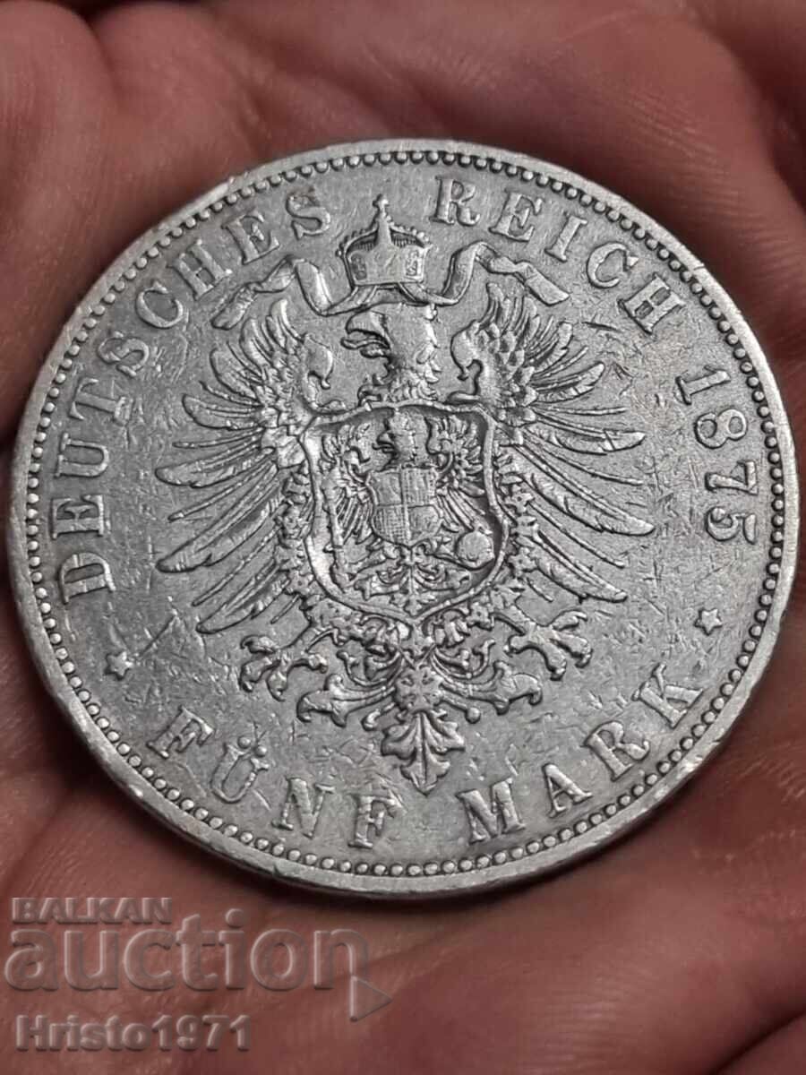 5 Marks 1875 Αμβούργο με τιμή 150.00 BGN | € 76.69 5 Marks 1875 Αμβούργο με τιμή 150.00 BGN | € 76.69
