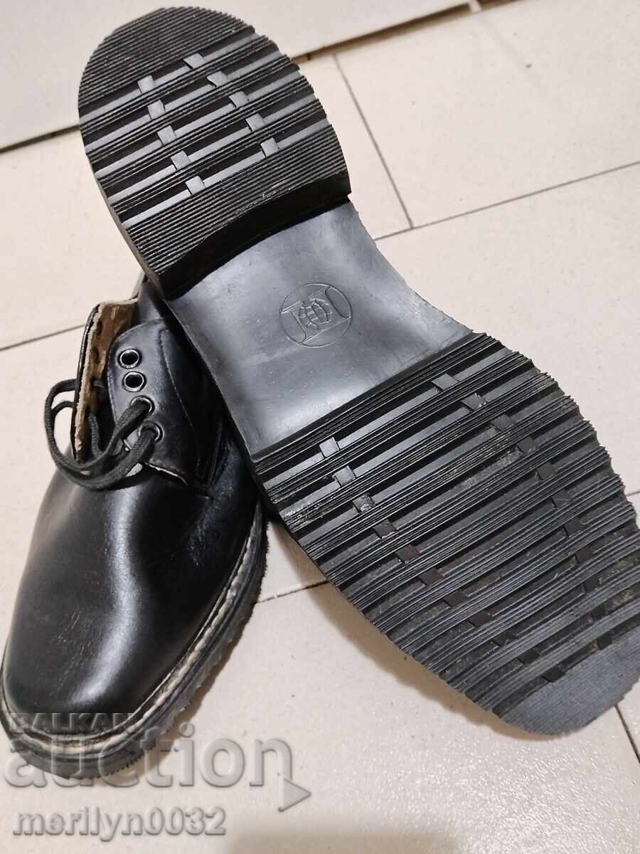 Officer's shoes size 43, genuine leather, 80s, Ministry of Internal Affairs of the Republic of Bulgaria with price 115.00 BGN | € 58.80