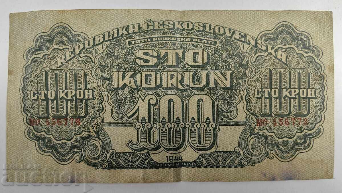 1944 100 KRONO OCUPATIA CEHOSLOVACIA